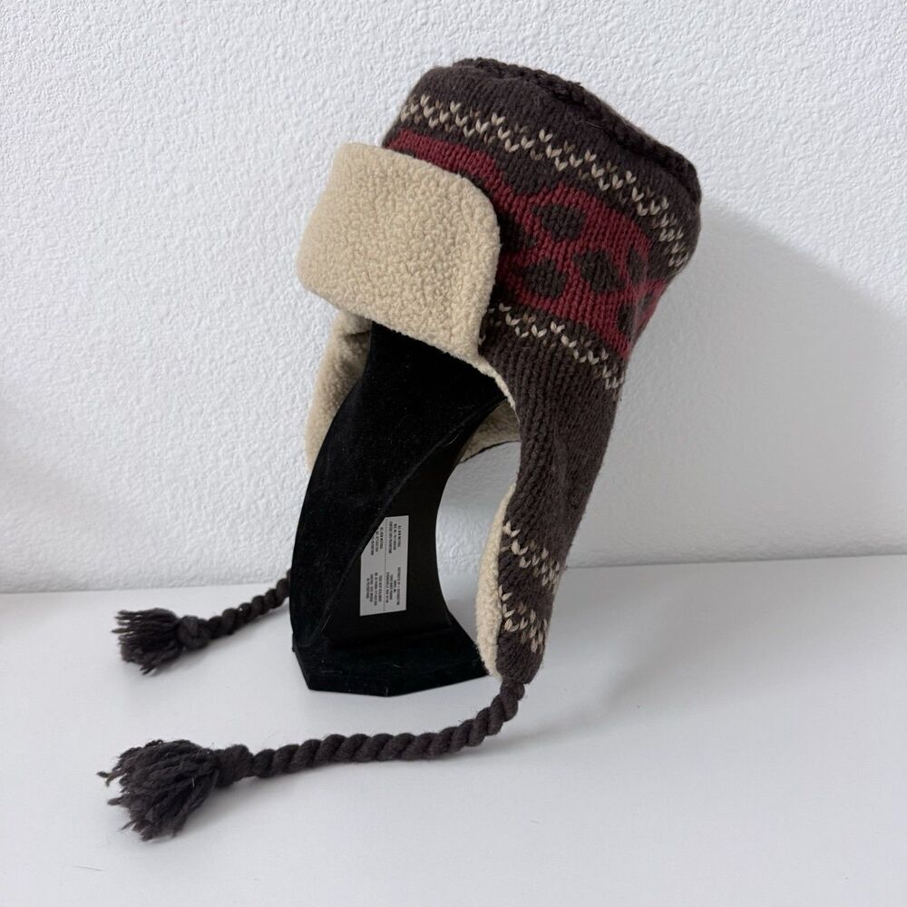 REI Wool Blend Nordic Trapper Hat Sherpa Lined Earflap Beanie Gorpcore Fair Isle - Picture 4 of 16